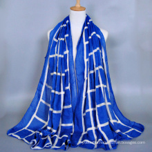 High Quality ladies fashion geometry voile embroidery scarf dubai muslim hijab scarf wholesale